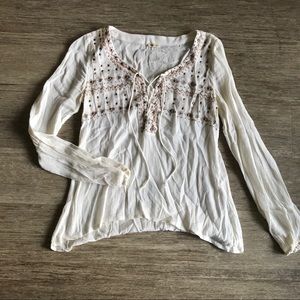Hollister lace-up blouse